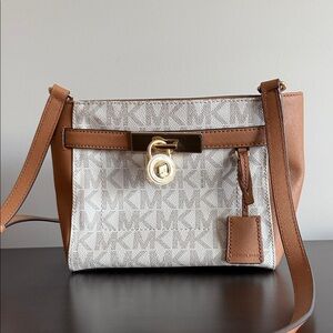 Michael Kors Tan and Cream Crossbody Bag